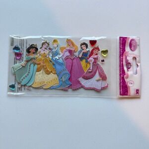 Disney Princess EK Success Dimensional Stickers 8pc Fabric Glitter Gems DPJLMP